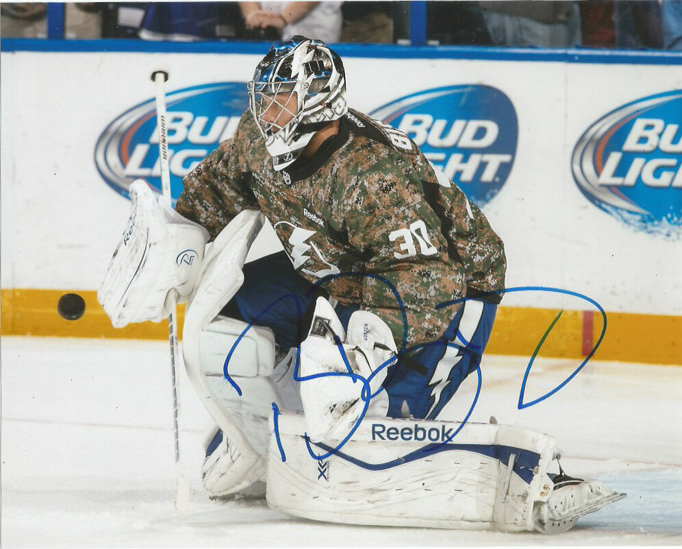 Tampa Bay Lightning Ben Bishop Signed Autographed 8x10 Photo Poster painting COA D