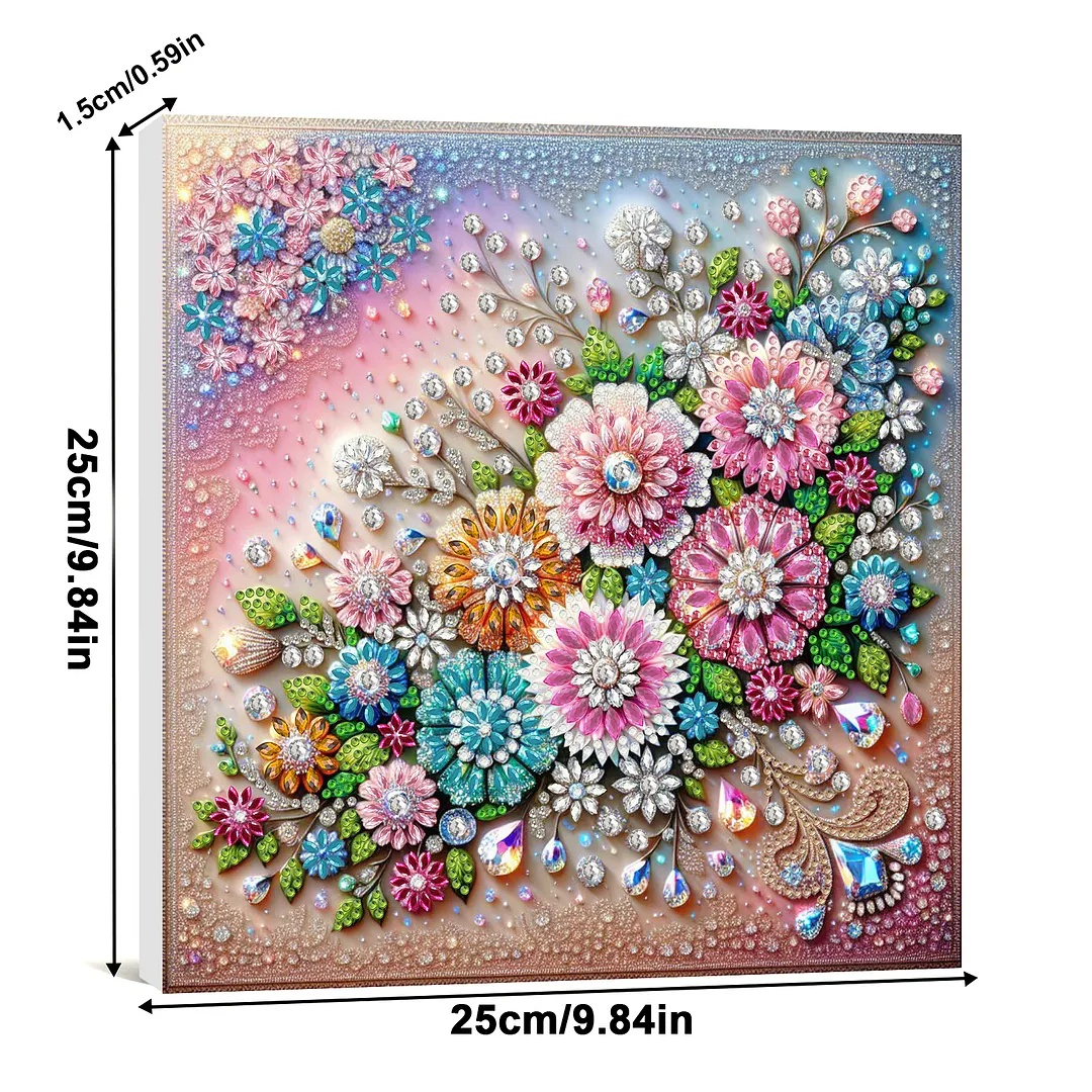 DIY Special Shape Drill Pearl Gem Diamond Art Painting Kit with Frame 9.84x9.84in Art Craft Pearl Diamond Painting for Adults Beginners Home Decor (BK33)