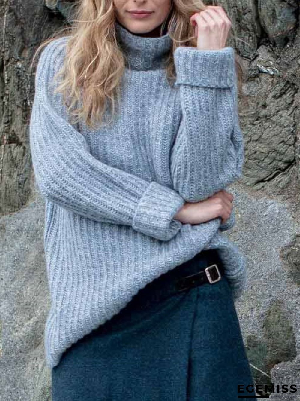 Casual Shift Round Neck Plain Sweater | EGEMISS