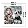Girl With Puppy-11CT Stamped Cross Stitch 40*40cm/15.75*15.75in tapestrymarket