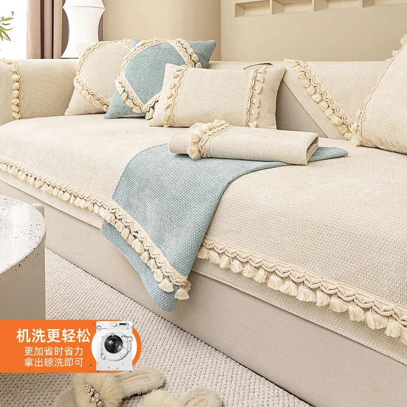 Nigikala Sofa Cover for Modern Living Room, Anti-slip Combination Couch Cushion Cover, Full Furniture Dust Protection, Monochromatic