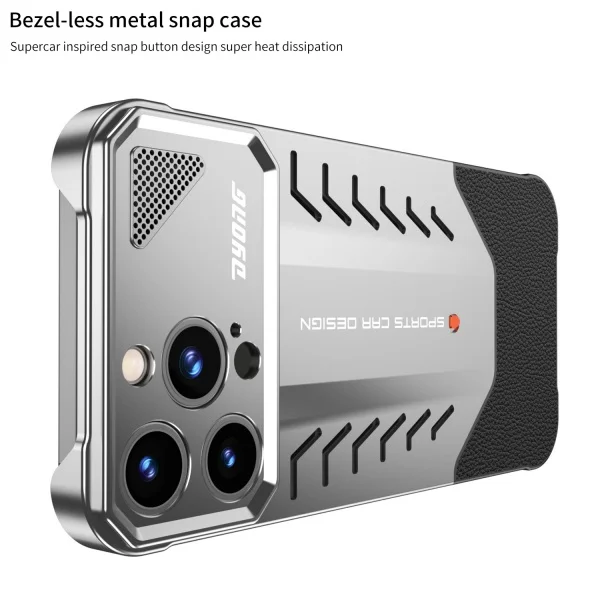 Aluminum Alloy Nappa Leather Buckle Heat Dissipation And Anti-fall iPhone Case