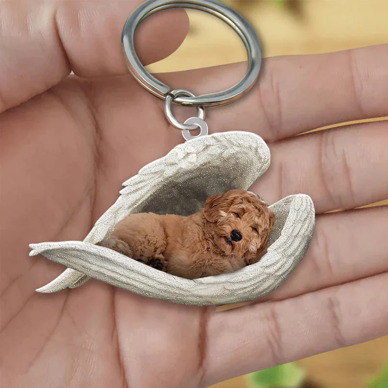 VigorDaily Sleeping Angel Acrylic Keychain Labradoodle