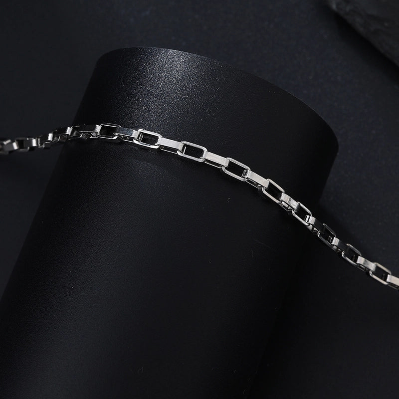 1 Men’s Fashion Casual Silver Stainless Steel Box Chain
