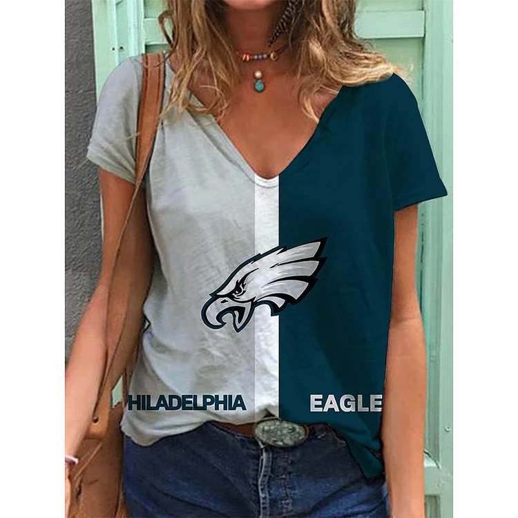 Philadelphia Eagles Lightweight Short Sleeve V-Neck T-Shirt