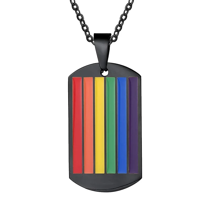 Personalized Text Rainbow Pendant Necklace LGBT Pride Day Gift