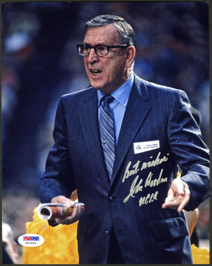 Coach John Wooden SIGNED 8x10 Photo Poster painting UCLA BRUINS PSA/DNA AUTOGRAPHED Hall of Fame