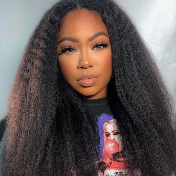 Junoda Wig Kinky Straight Lace Frontal Wig Virgin Human Hair Wigs Malaysian Hair