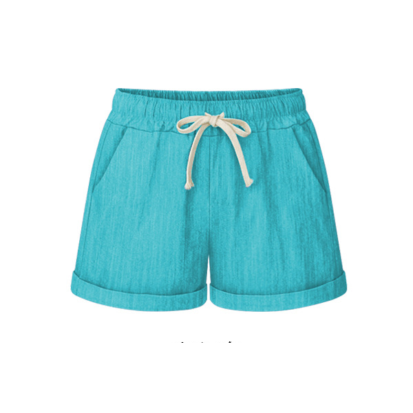 Women's Solid Color Casual Cotton Linen Shorts Pants