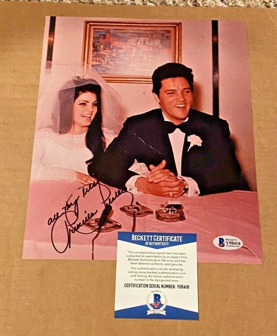 PRISCILLA PRESLEY SIGNED WEDDING 8X10 Photo Poster painting W/ELVIS BECKETT CERTIFIED #2