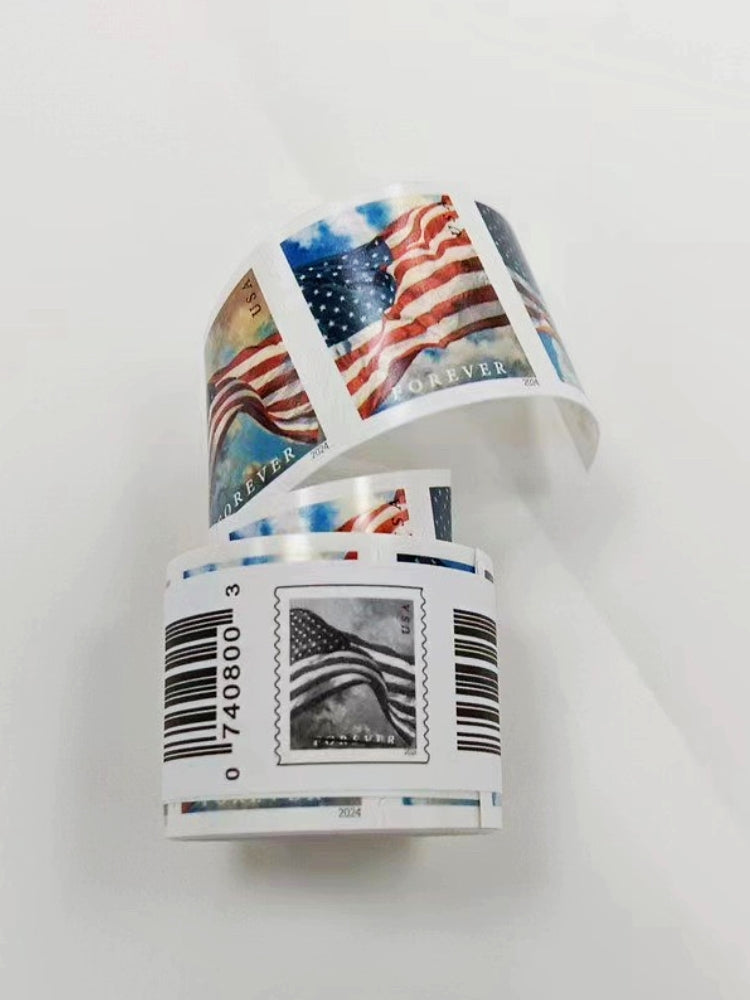 2024 USA American Flag Forever Stamps Roll Of 100 Stamps
