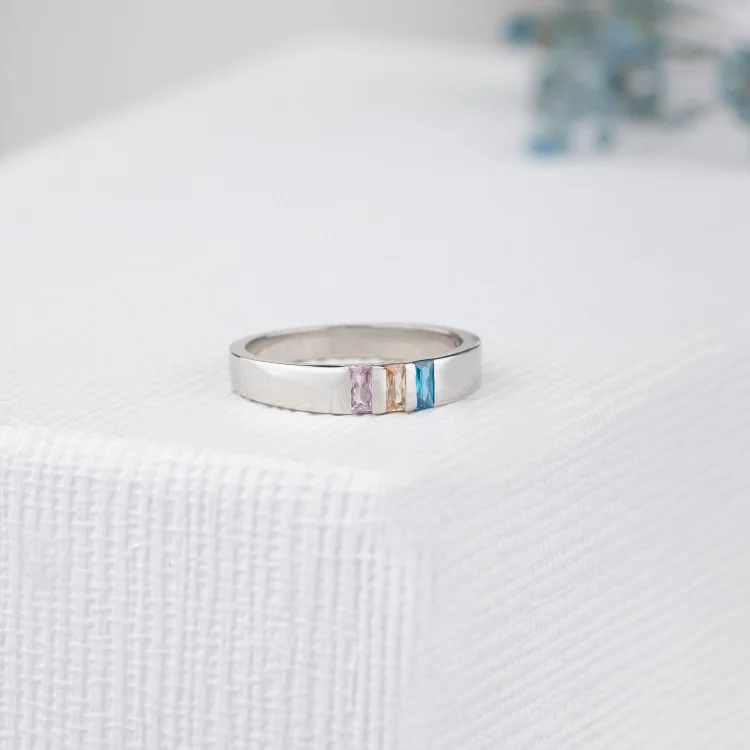 Olivenorma Mother Gifts Baguette Birthstone Ring
