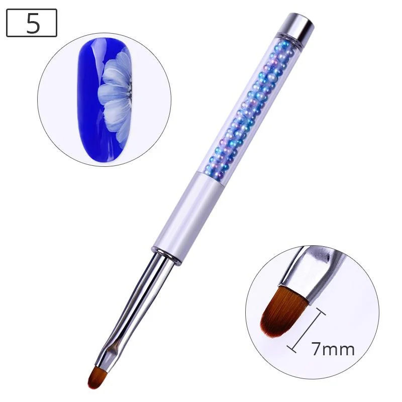 Nail Liner Brush Carving Flat Round UV Gel Painting Brush Lines Drawing Pen Gradient Brush Marble Handle Manicure Nail Art Tool-Nail Inspo