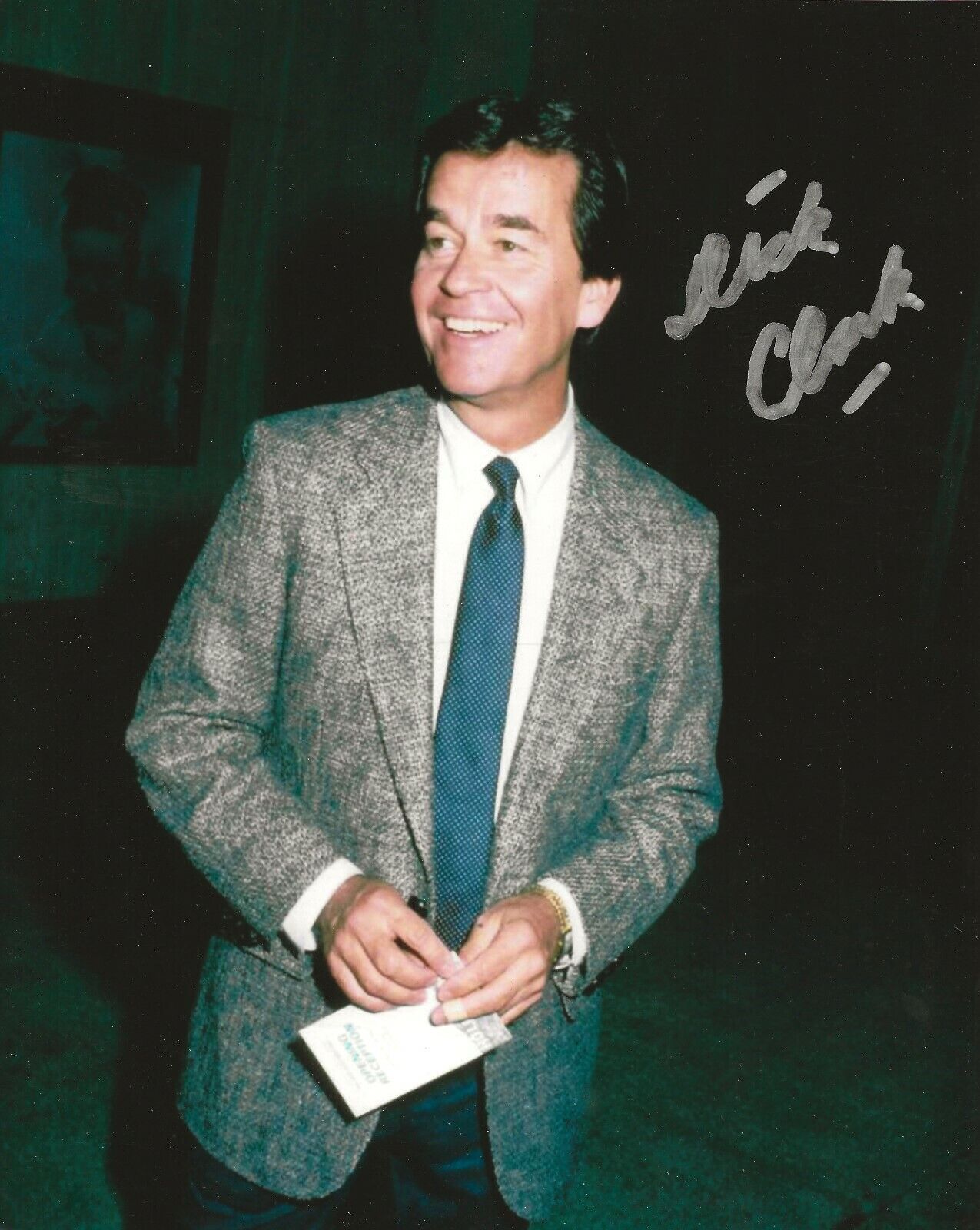 Dick Clark REAL SIGNED Photo Poster painting COA American Bandstand Times Square New Year's Eve