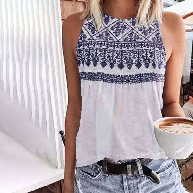 Crew Neck Cotton Casual Tank Top