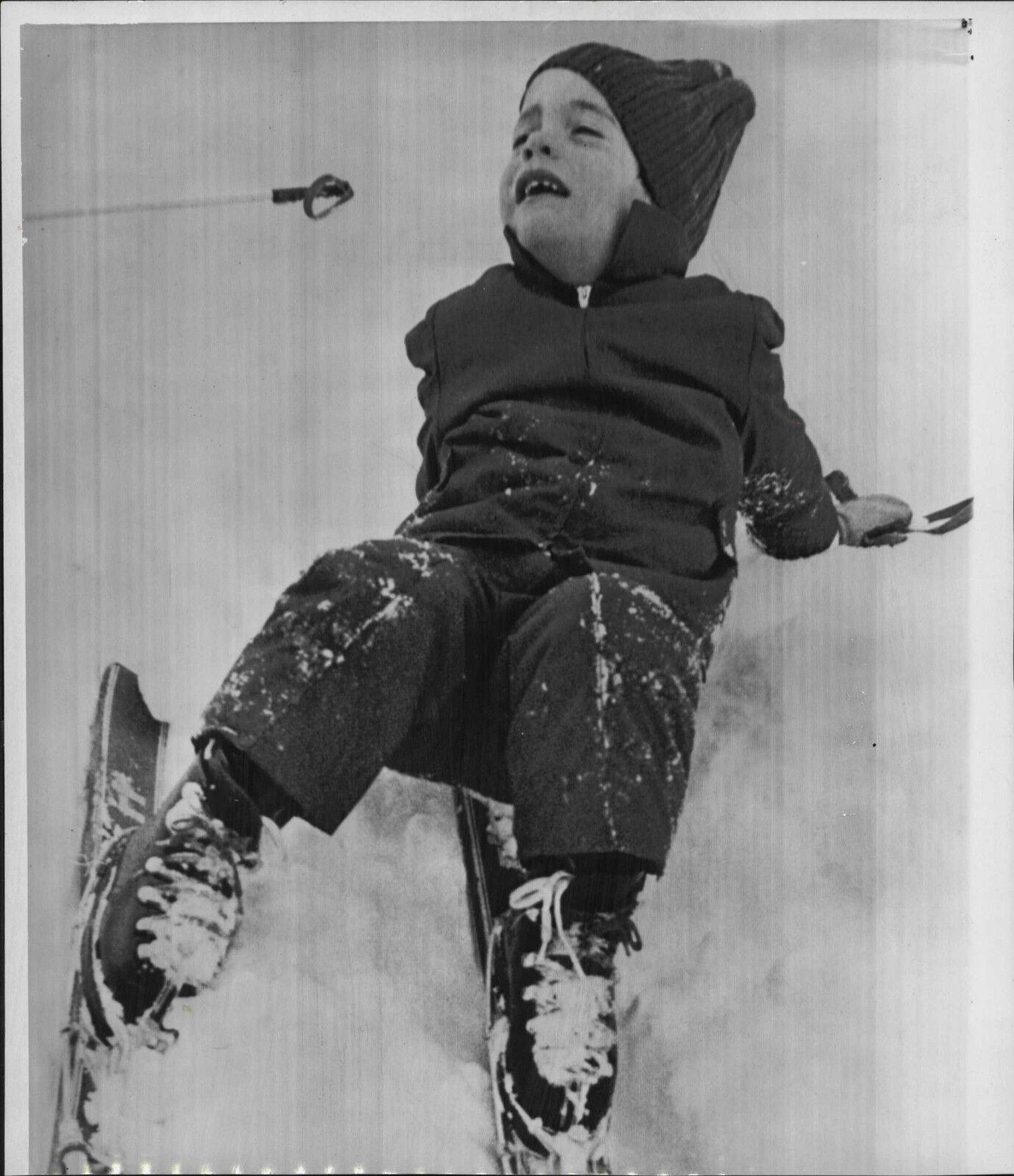 John Kennedy Jr. crashes while skiing 1965 Press Photo Poster painting