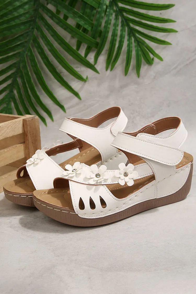 Casual Magic Sticker One-Strap Thick Flat Sandals 2024 - Xpluswear