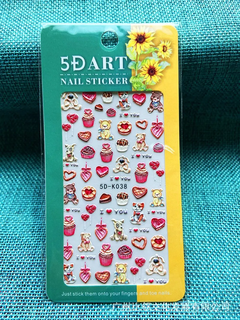 5D Embossed Nail Art Stickers Butterfly Rose Animal Design Flowers Lace Gel Decals Acrylic Engraved Sliders Manicure Art Decora-Nail Inspo