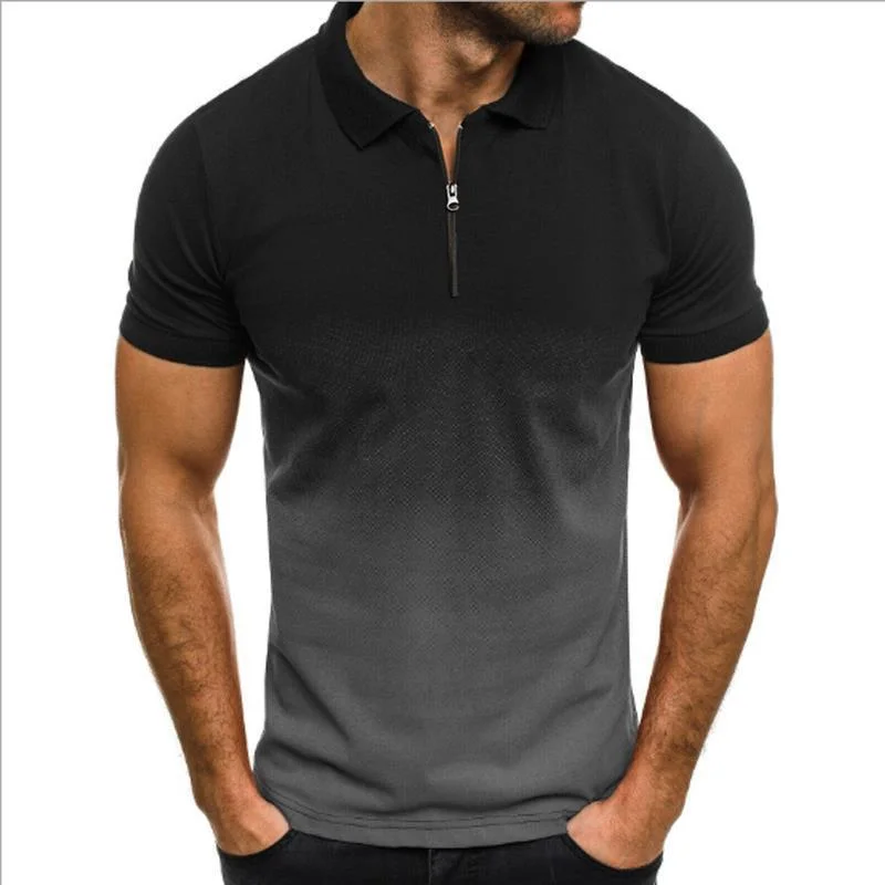 Men's Summer Gradient Polo Shirt