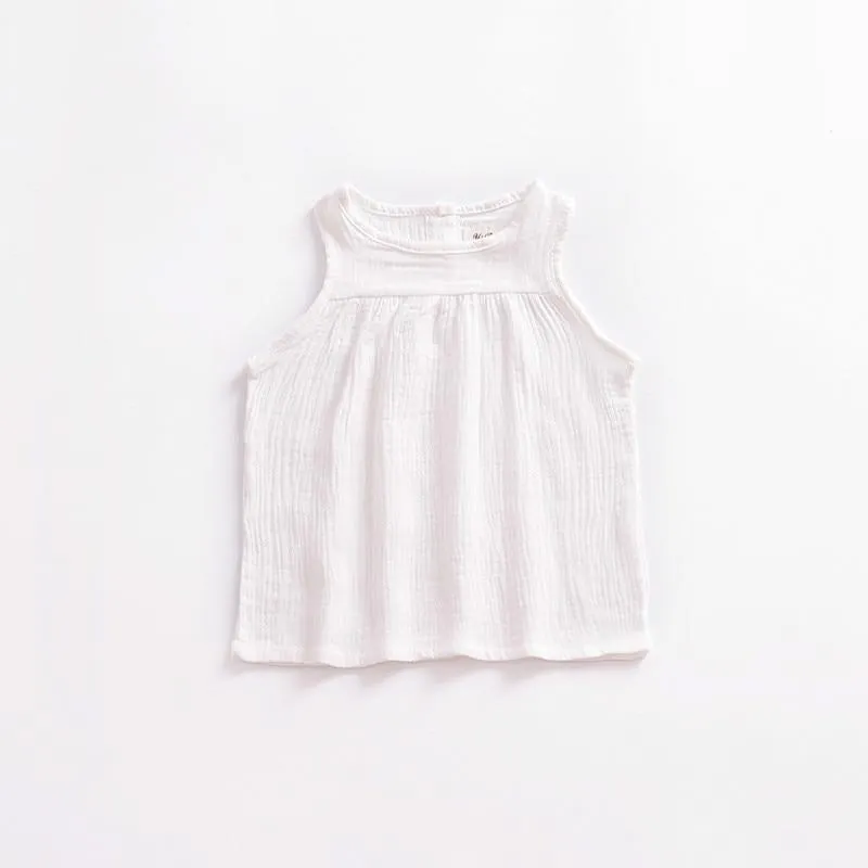 Toddler Girls Tops Summer Kids Cotton T Shirts Kid Baby Clothing Infant Playsuit Clothes Child Vest T-shirt Sleeveless Top Tees