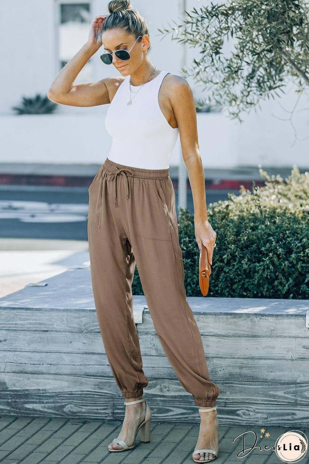 Drawstring Waist Joggers with Pockets