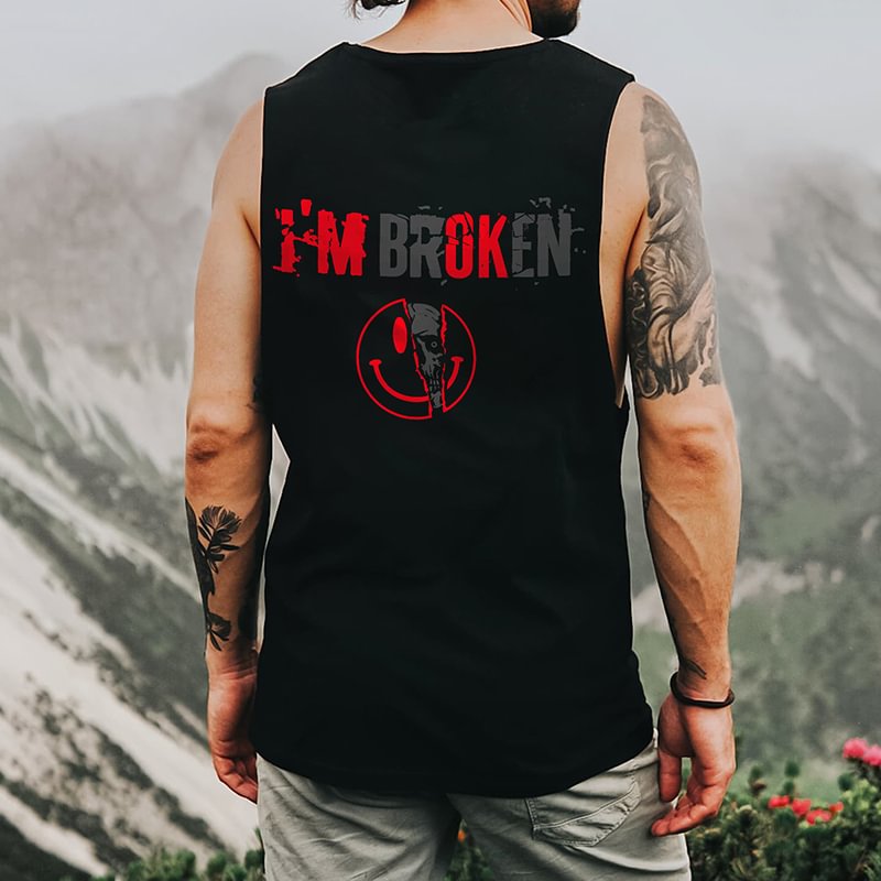 I'm Broken Printed Vest -  UPRANDY