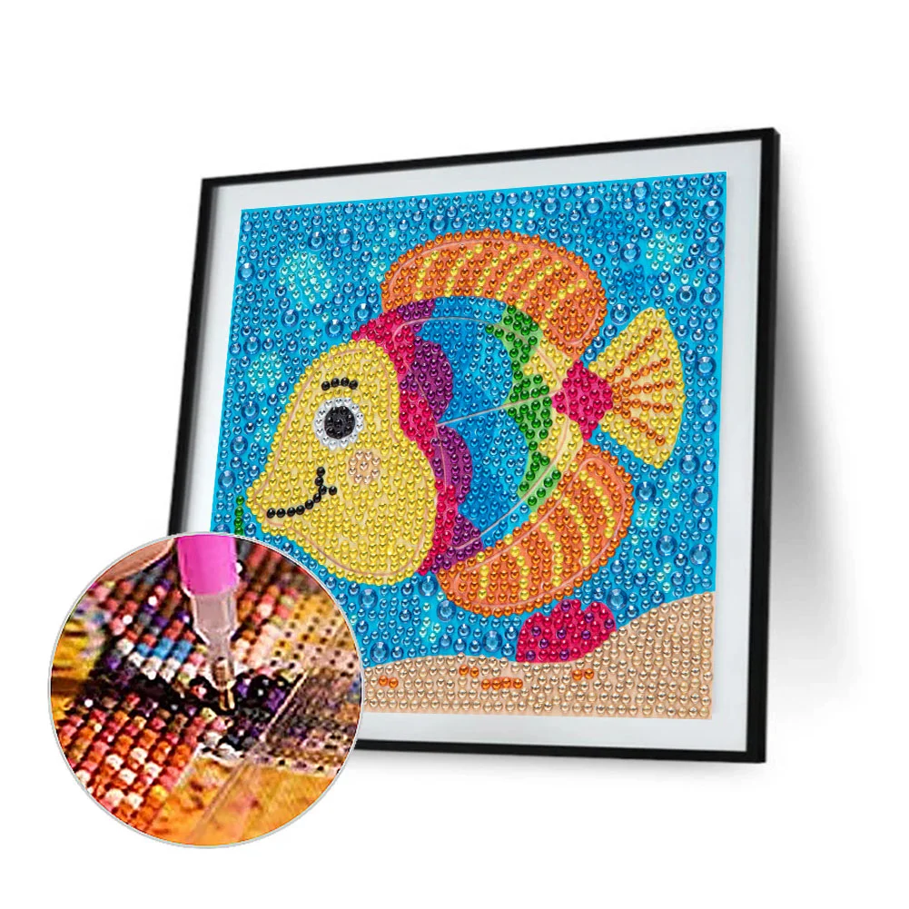 Diamond Painting - Full Crystal Rhinestone - Fish(15*15cm)【Without Frame】