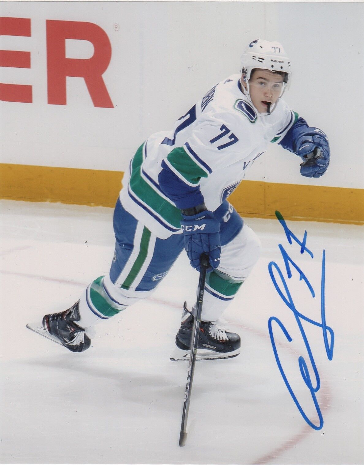 Vancouver Canucks Nikolay Nikolai Goldobin Signed Autographed 8x10 Photo Poster painting COA #4