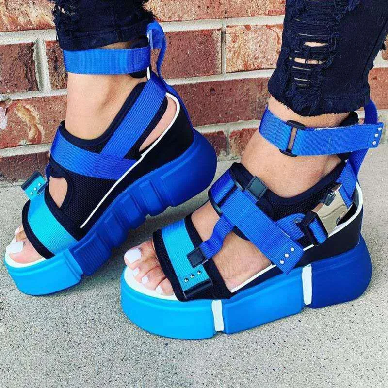 2021 Fashion High Top Platform Sandals Women Shoes Summer Super High Heels Ladies Casual Shoes Wedge Chunky Gladiator Sandals