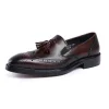 Mens Tassel Leather Loafers Shoes