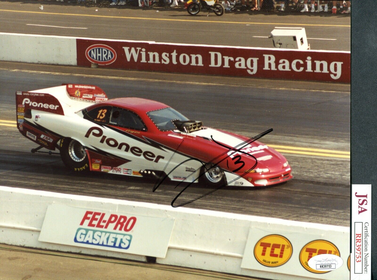 JSA Cory Lee Autographed Signed 8x10 Photo Poster painting Pioneer Funny Car Drag Racing TRB 750