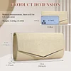 BAIGIO Elegant Abendtasche Damen Clutch Damen Brauttasche Champagner Schultertasche Einfarbige Ttasche f&uuml;r Hochzeit Party Cocktail