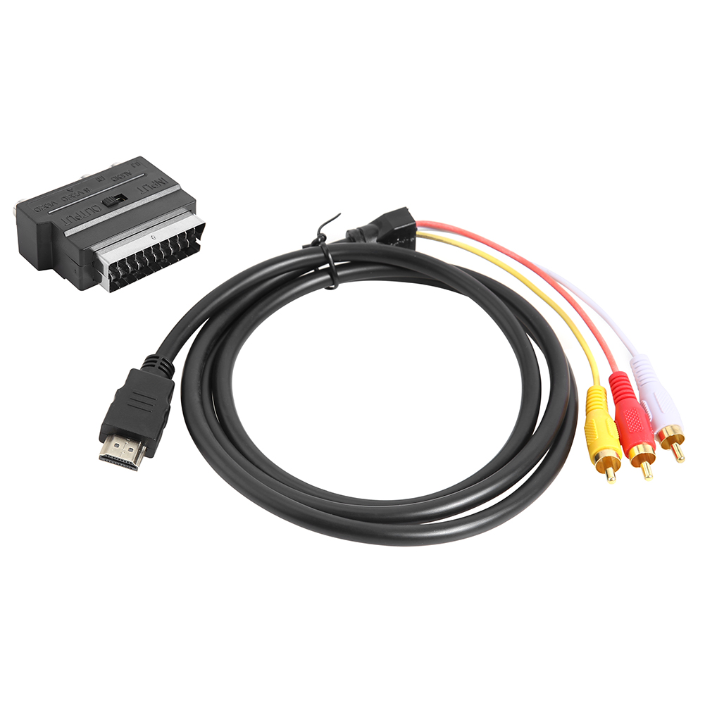 

1.5m HDMI-compatible Male to 3RCA Male Cable Audio Video Adapter M/M AV Component Cord, 501 Original