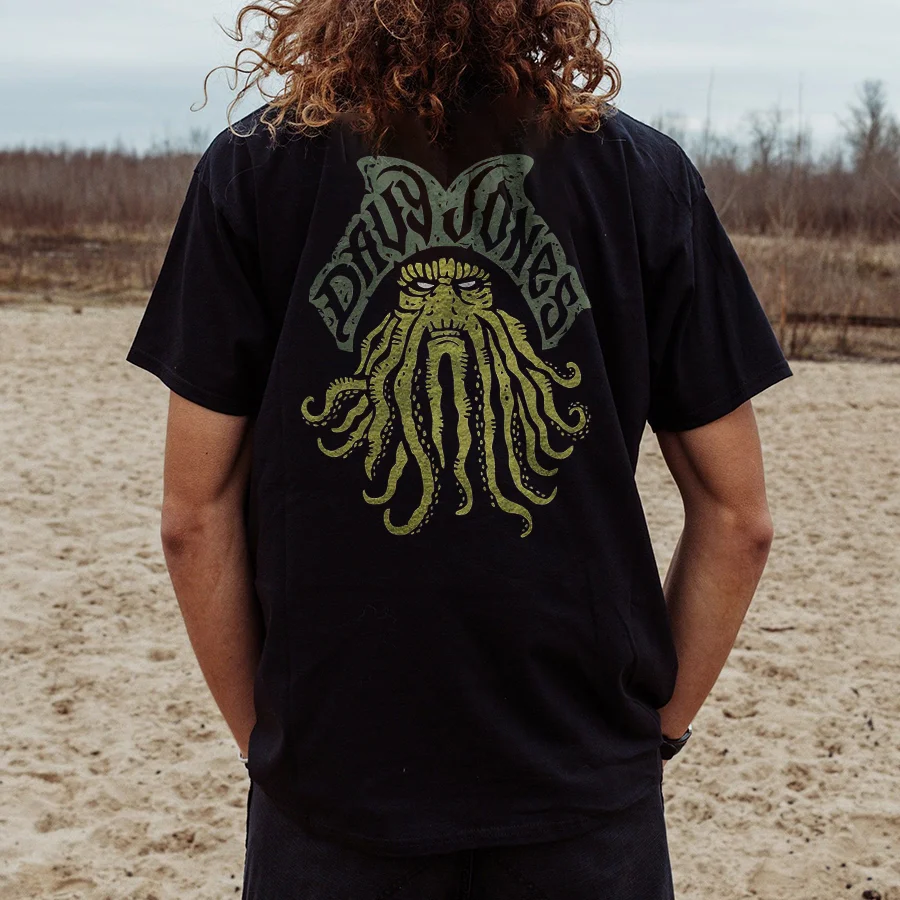 Davy Jones Pirates Of The Caribbean Printed Men's T-shirt