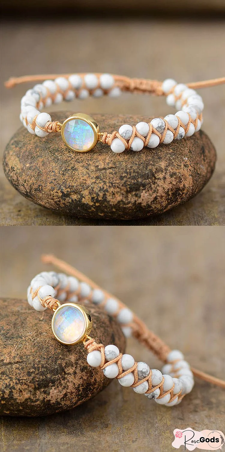 Natural Amethyst & Opal String Braided Bracelet
