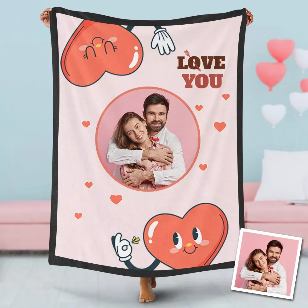 Loveyoufancy Custom Photo Blankets Personalized Valentine'S Day Gift Blanket