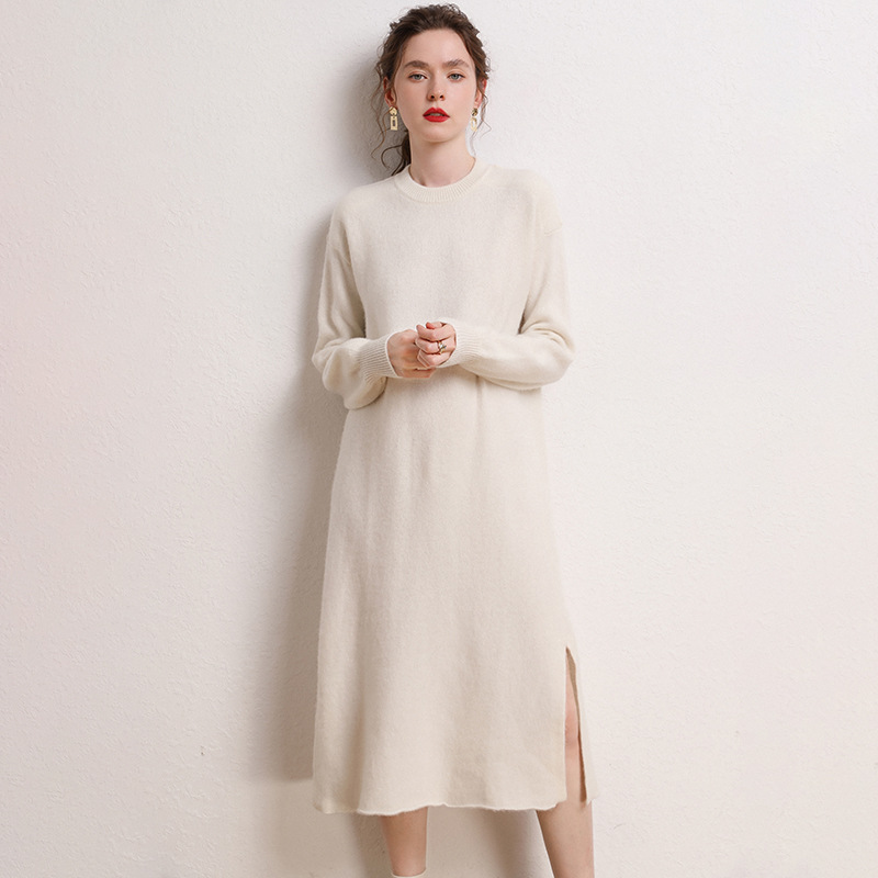 Long-sleeve Women's Cashmere Dress REAL SILK LIFE