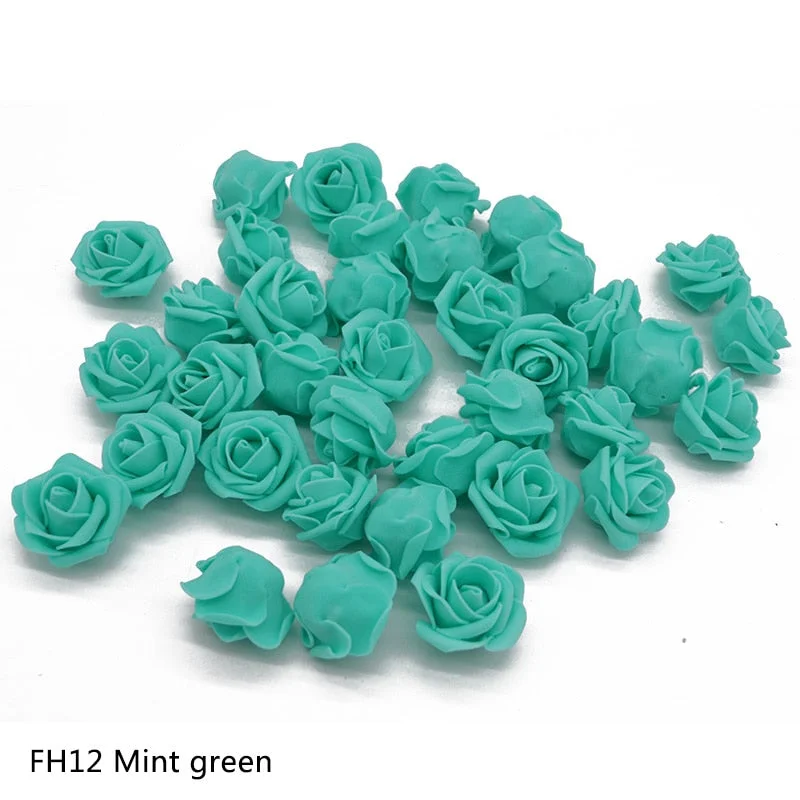 Cheap 20pcs Multicolor Foam Rose Flower Head Artificial Rose Bouquet Handmade Wedding Home Decoration Festive Party scrapbook