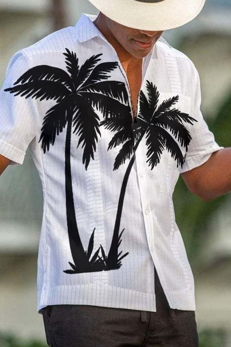Men's Casual Cozy Coconut Print Shirt