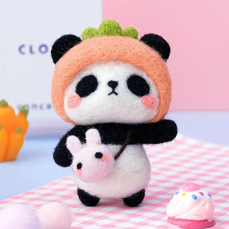 FeltingJoy - Panda Needle Felting Kit - Radish