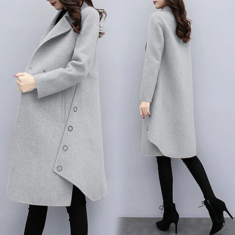 Winter Clothes Loose Medium And Long Woolen Coat Women