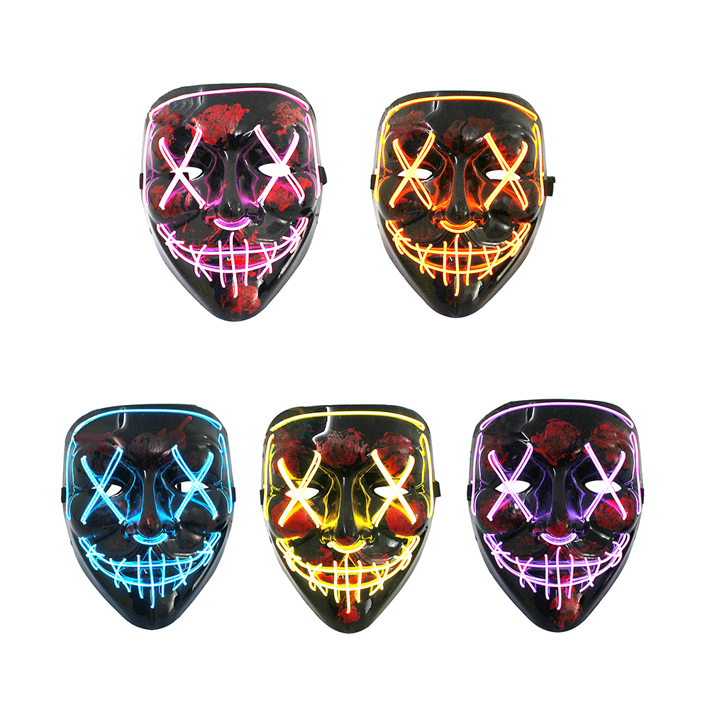 

Halloween LED Mask Cosplay Party Masquerade Light Face Mask Glow In Dark, 501 Original