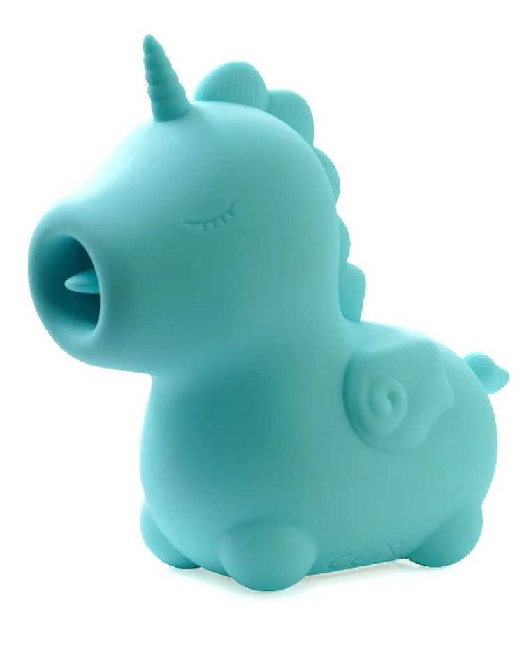 pornhint Pornhint Mount N Peak Unicorn Shaped Flickering Tongue Clitoral Vibrator - Blue