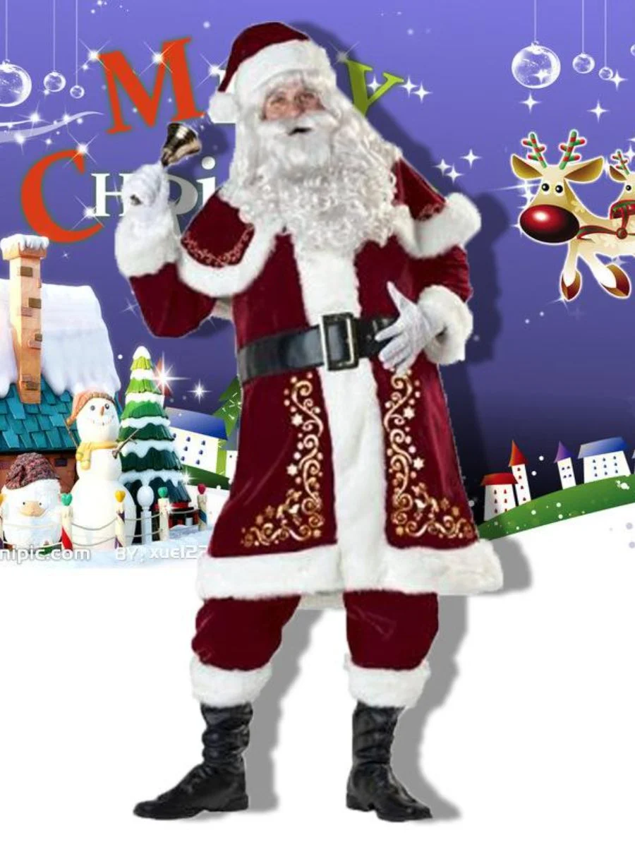 Christmas Costumes Santa Claus Cosplay Clothing Outfit Dress Couples Costumes