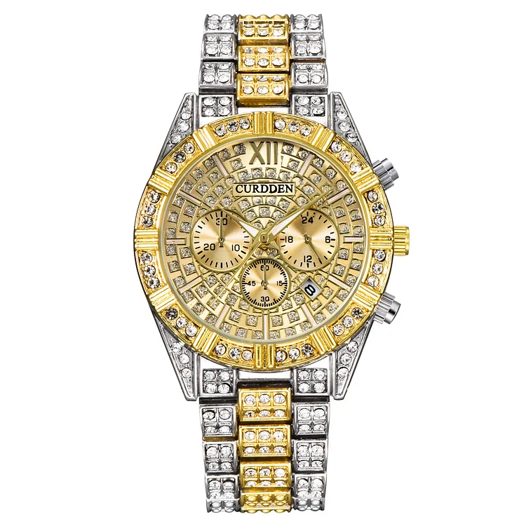 Shinning Crystal Watch Luxury Men Iced Out Watch-VESSFUL