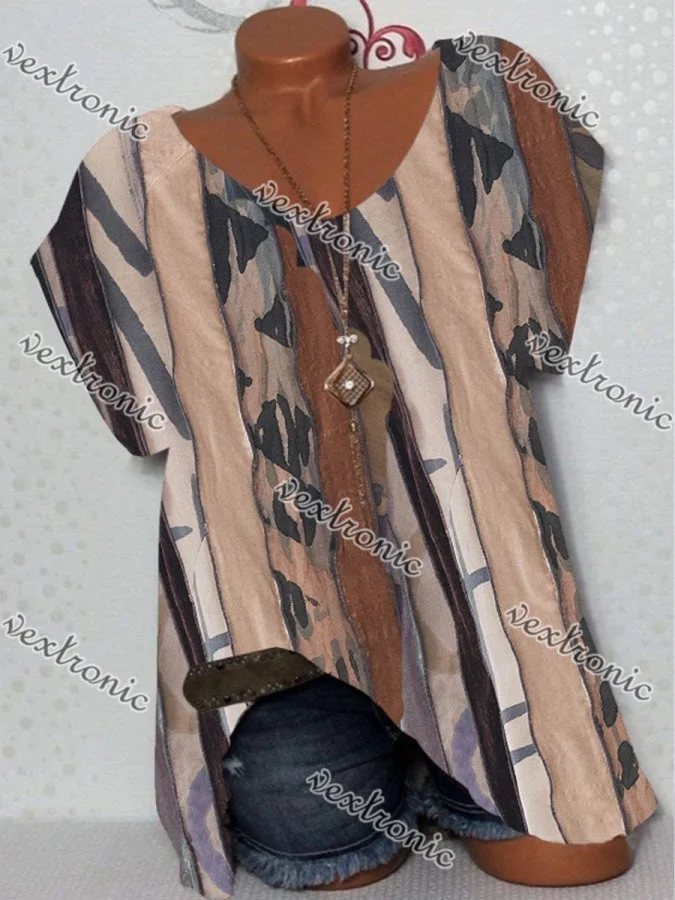 Women Half Sleeve V-neck Solid Color Dress