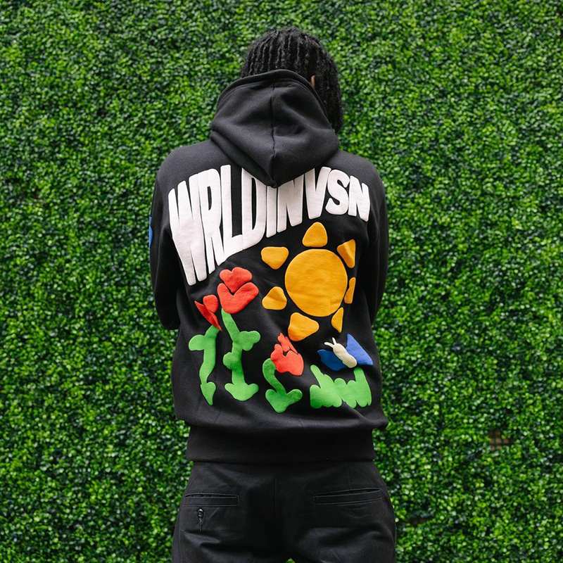 Sopula Oversized Night & Day Print Graphic Black Pullover Hoodie - SOPULA