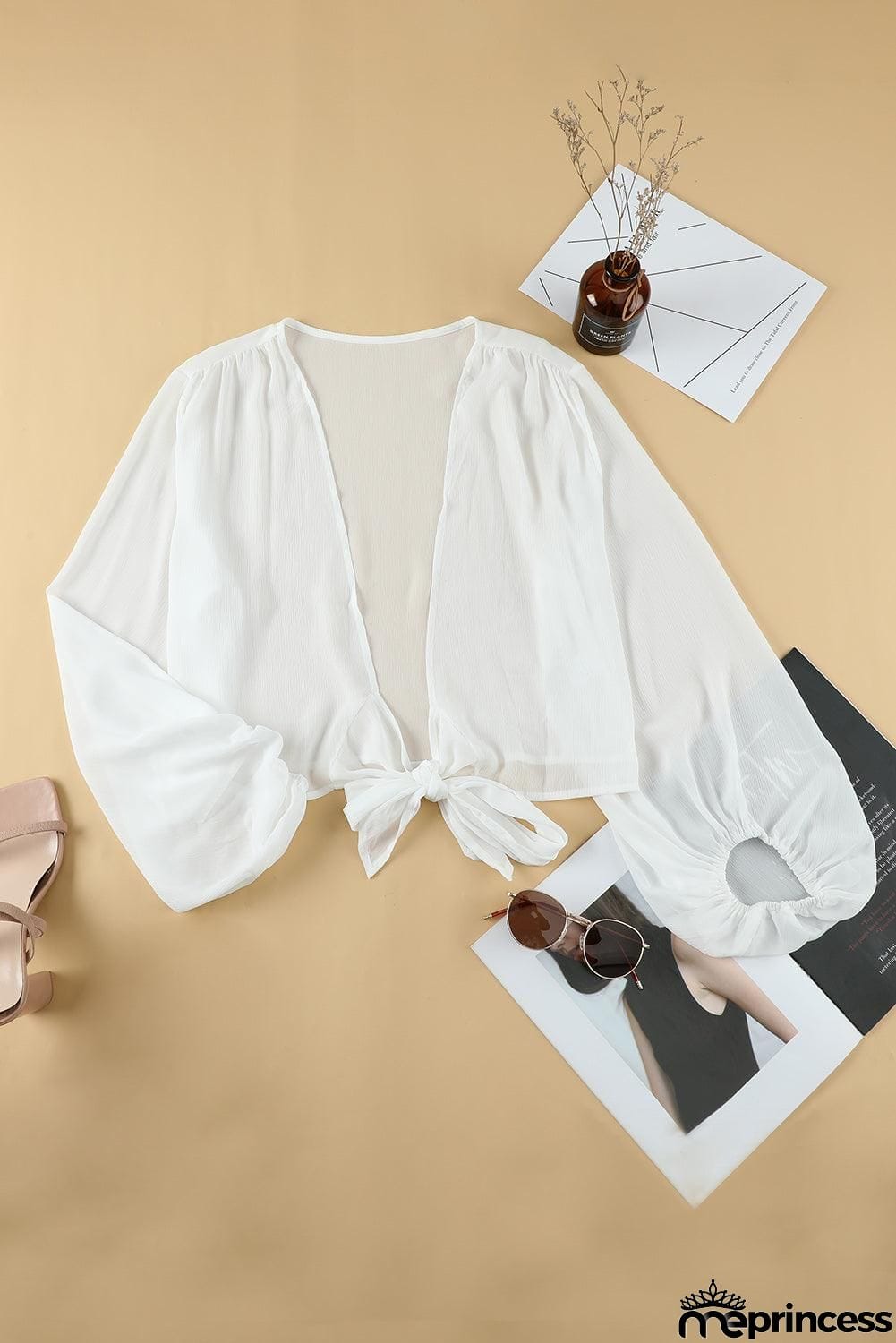 Plus Size Tie Front Crop Top