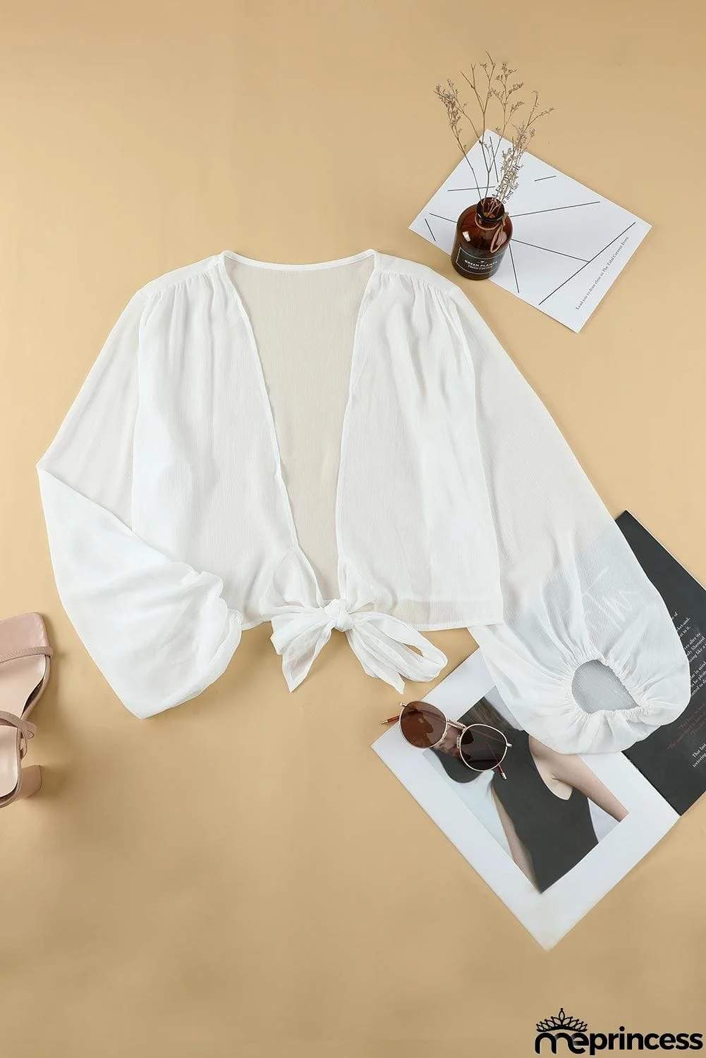 Plus Size Tie Front Crop Top