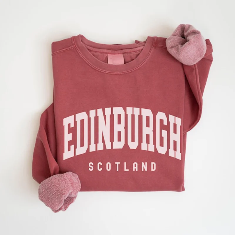 Edinburgh Scotland Print Crew Neck Sweatshirt